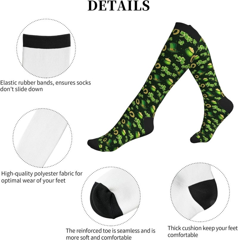 thmnj Compression Socks Knee High Support Socks for Women Men Circulation Stockings for Athletic Running Cycling Flying - Image 3
